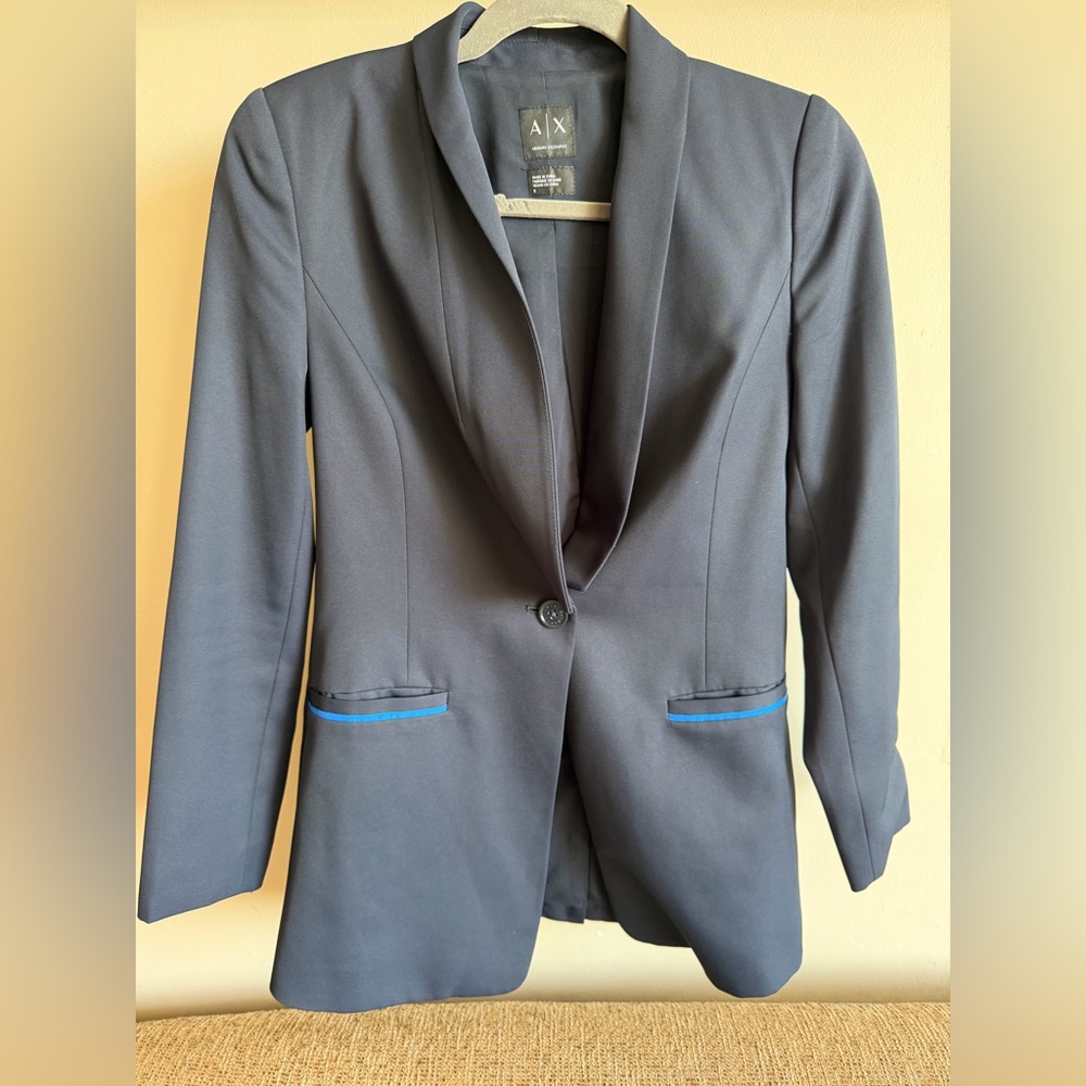 Armani Exchange Navy Blue Blazer